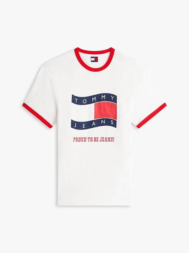 T-shirt Tommy Jeans Wavy Flag Ringer T-shirt Tommy Jeans Wavy Flag Ringer