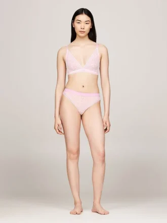 Tanga de renda com logótipo