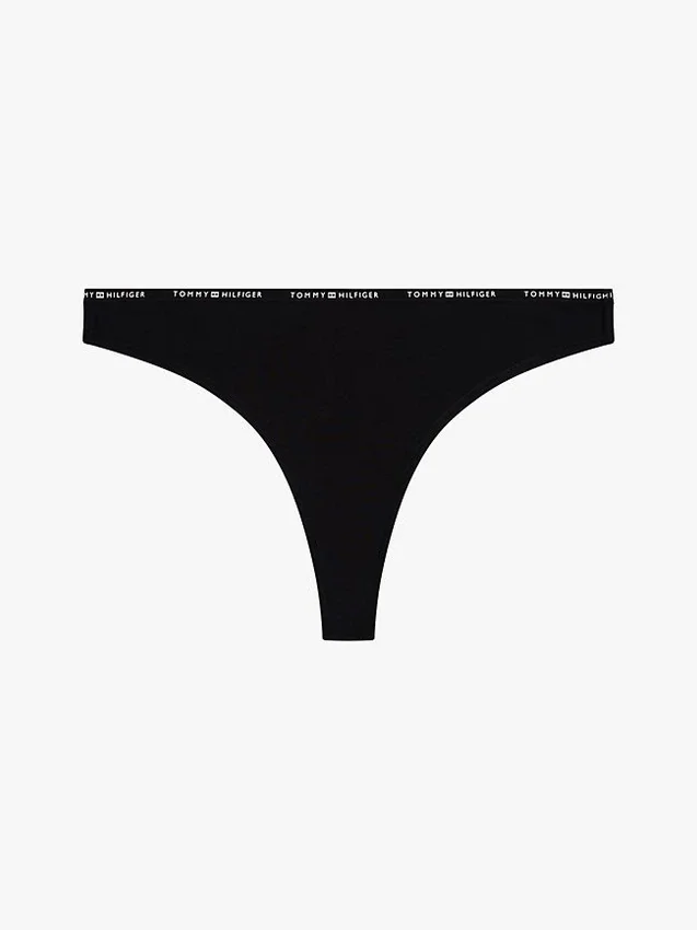 Tanga em algodão elástico com logótipo repetido Tanga em algodão elástico com logótipo repetido