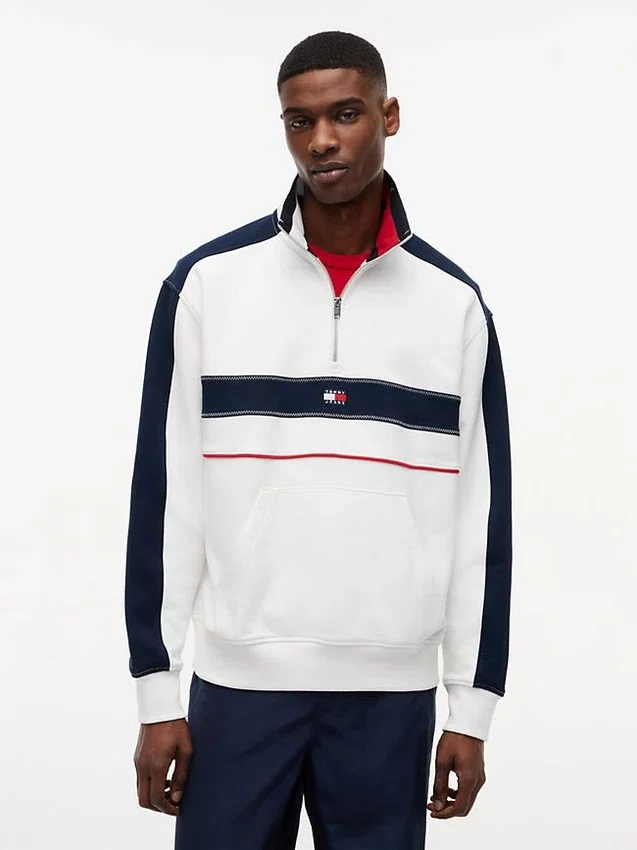 Tommy Jeans Camisola com fecho de correr de um quarto e blocos de cor Tommy Jeans Camisola com fecho de correr de um quarto e blocos de cor
