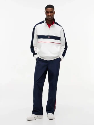 Tommy Jeans Camisola com fecho de correr de um quarto e blocos de cor Tommy Jeans Camisola com fecho de correr de um quarto e blocos de cor