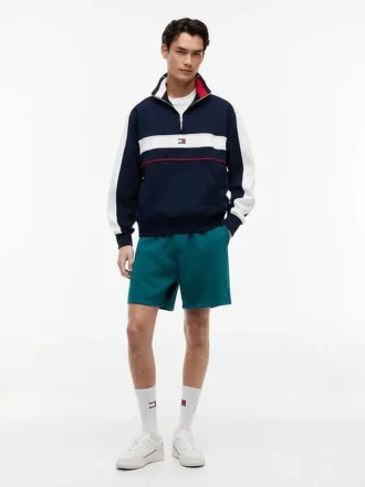 Tommy Jeans Camisola com fecho de correr de um quarto e blocos de cor Tommy Jeans Camisola com fecho de correr de um quarto e blocos de cor