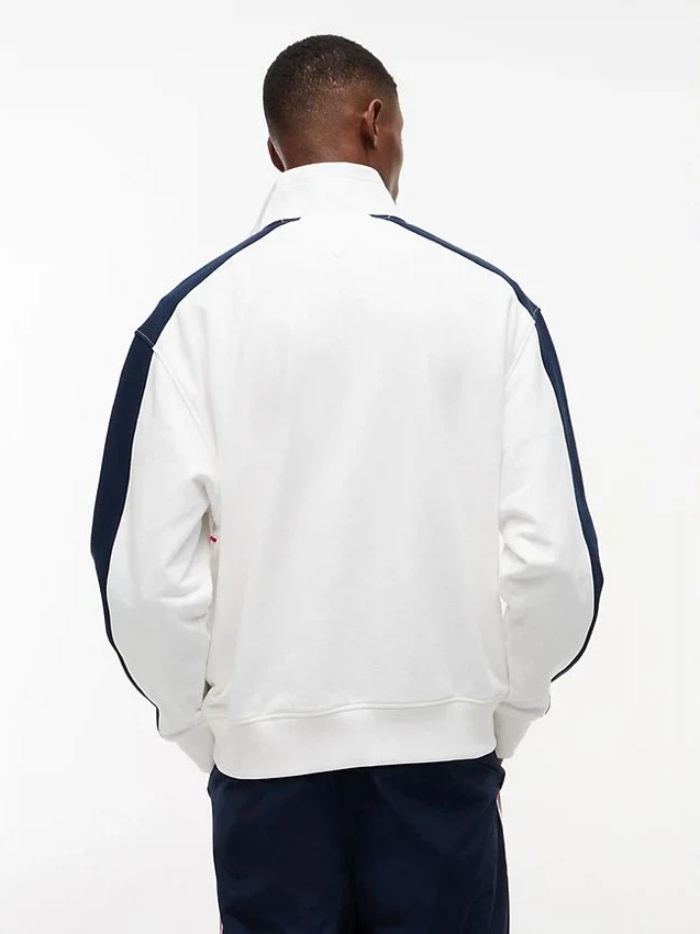 Tommy Jeans Camisola com fecho de correr de um quarto e blocos de cor Tommy Jeans Camisola com fecho de correr de um quarto e blocos de cor