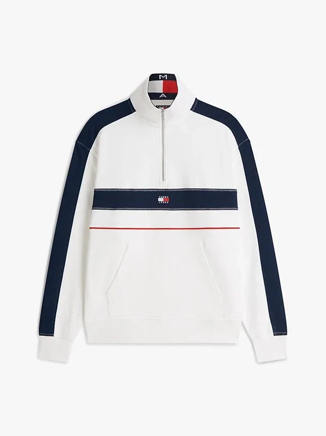 Tommy Jeans Camisola com fecho de correr de um quarto e blocos de cor Tommy Jeans Camisola com fecho de correr de um quarto e blocos de cor