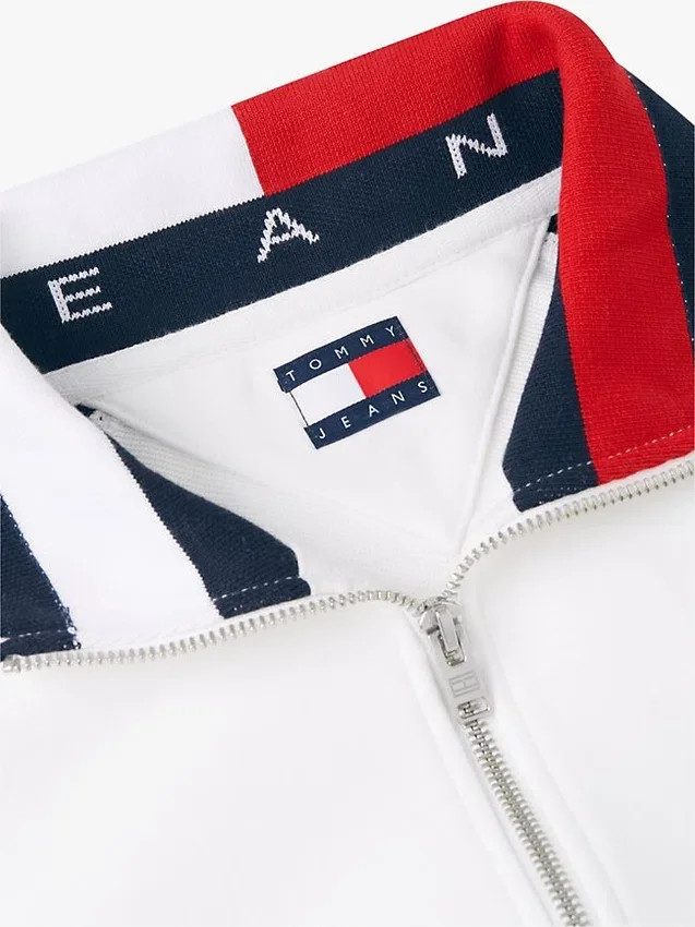 Tommy Jeans Camisola com fecho de correr de um quarto e blocos de cor Tommy Jeans Camisola com fecho de correr de um quarto e blocos de cor