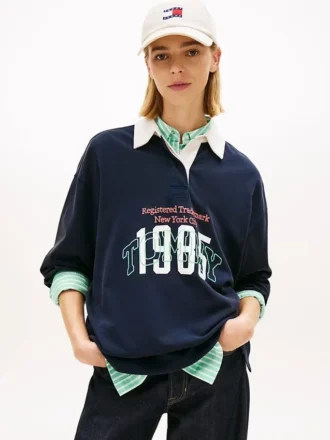 Tommy Jeans Camisola de râguebi oversized com logótipo 1985