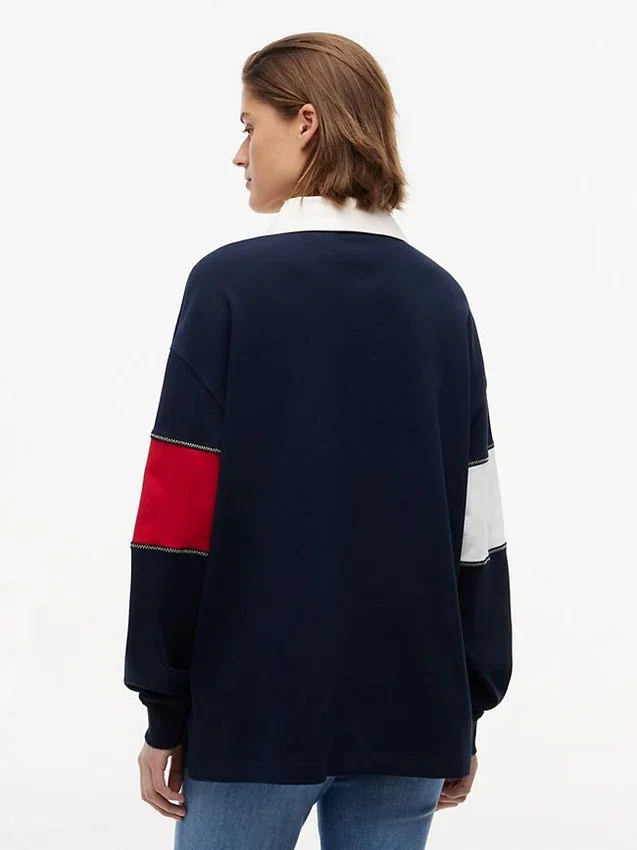 Tommy Jeans Camisola de Rugby Oversized com Bandeira Tommy Jeans Camisola de Rugby Oversized com Bandeira