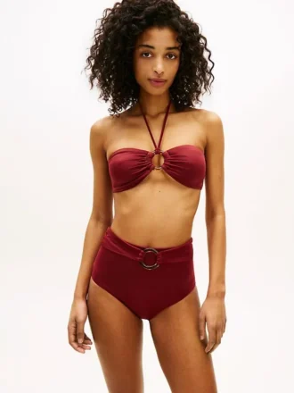 Top de biquíni bandeau com anel em O
