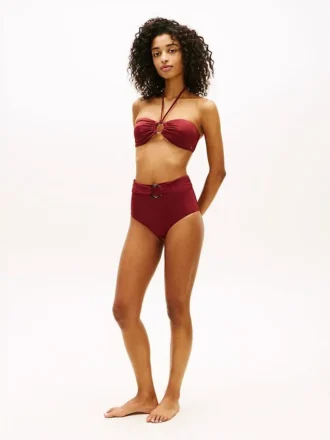 Top de biquíni bandeau com anel em O