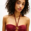 Top de biquíni bandeau com anel em O Top de biquíni bandeau com anel em O