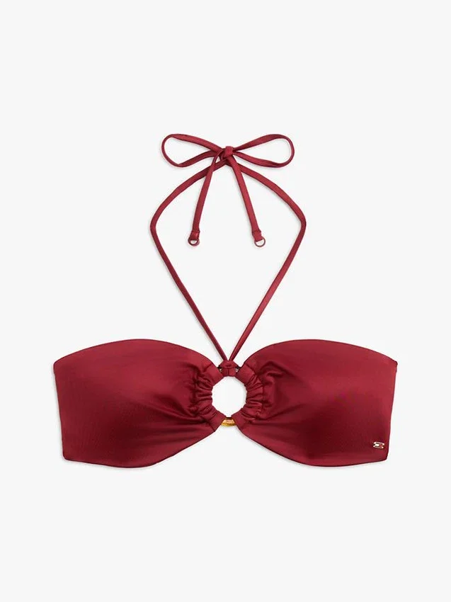 Top de biquíni bandeau com anel em O Top de biquíni bandeau com anel em O