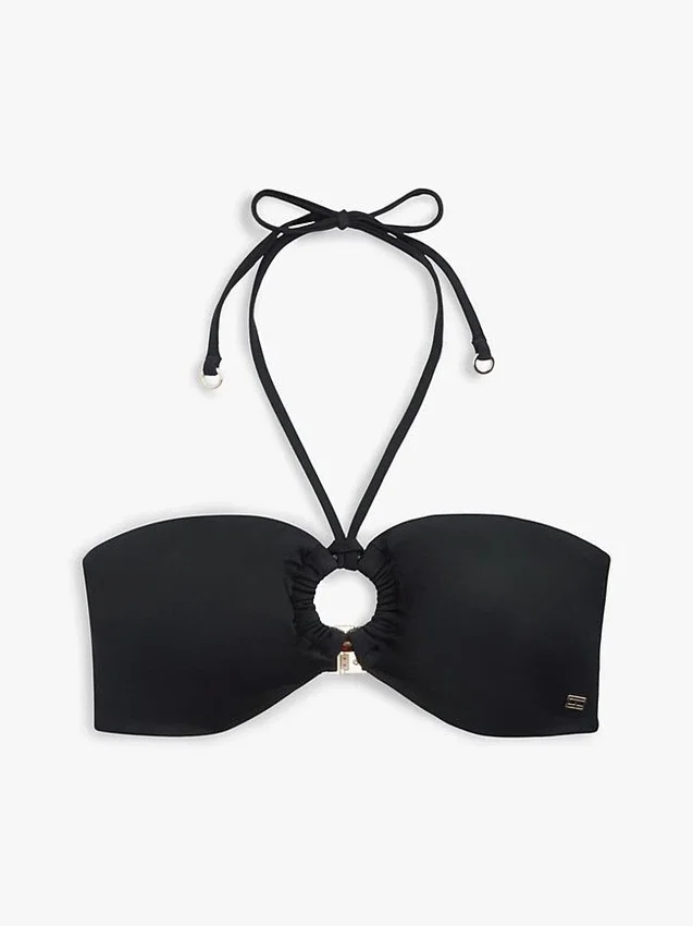 Top de biquíni bandeau com anel em O Top de biquíni bandeau com anel em O