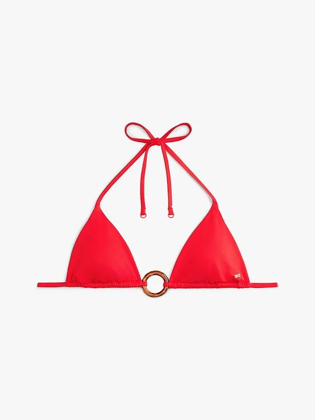 Top de biquíni triangular com argola Top de biquíni triangular com argola