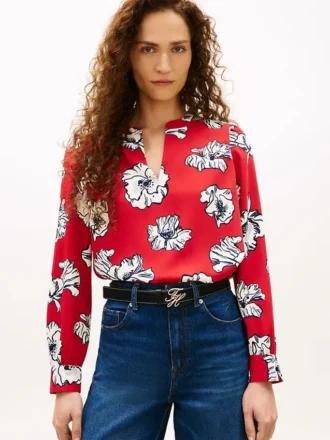 Top de crepe com estampado floral