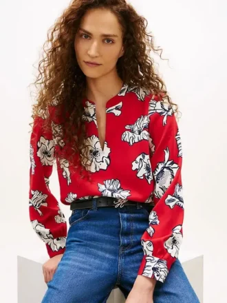 Top de crepe com estampado floral
