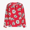 Top de crepe com estampado floral Top de crepe com estampado floral