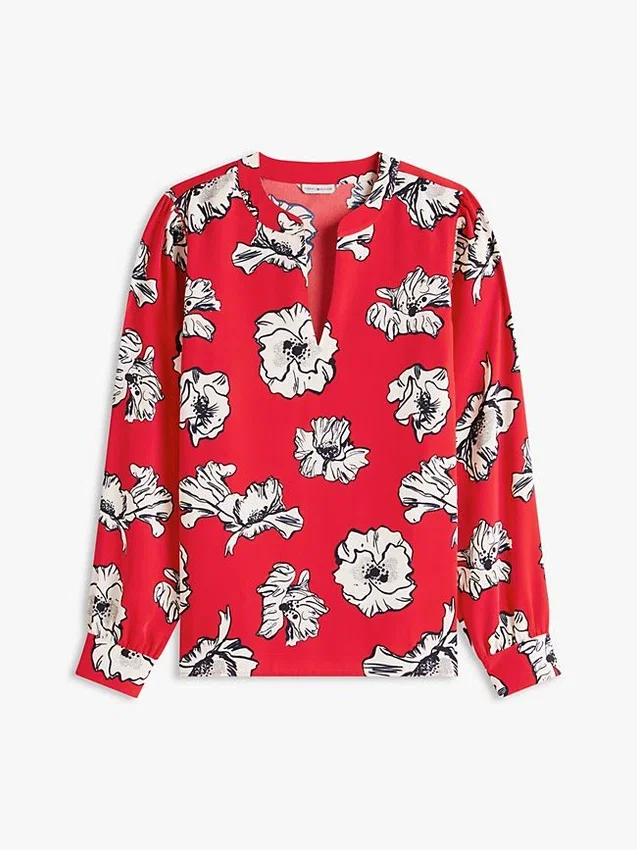 Top de crepe com estampado floral Top de crepe com estampado floral