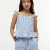 Top infantil com riscas em seersucker