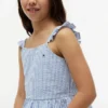 Top infantil com riscas em seersucker
