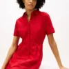 Vestido camisa em popelina com ilhós bordados Vestido camisa em popelina com ilhós bordados