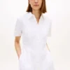 Vestido camisa em popelina com ilhós bordados Vestido camisa em popelina com ilhós bordados