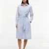 Vestido camisa midi com riscas florais Vestido camisa midi com riscas florais