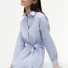 Vestido camisa midi com riscas florais Vestido camisa midi com riscas florais