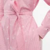 Vestido camisa midi com riscas florais Vestido camisa midi com riscas florais