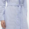 Vestido camisa midi com riscas florais Vestido camisa midi com riscas florais