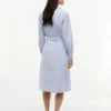 Vestido camisa midi com riscas florais Vestido camisa midi com riscas florais