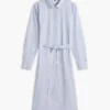 Vestido camisa midi com riscas florais Vestido camisa midi com riscas florais