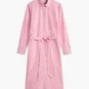 Vestido camisa midi com riscas florais Vestido camisa midi com riscas florais