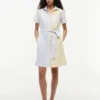 Vestido camisa Oxford com riscas múltiplas Vestido camisa Oxford com riscas múltiplas