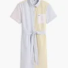 Vestido camisa Oxford com riscas múltiplas Vestido camisa Oxford com riscas múltiplas