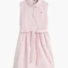 Vestido-camisa sem mangas com cinto para criança Vestido-camisa sem mangas com cinto para criança