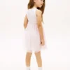 Vestido combinado de tule às riscas para criança