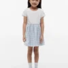 Vestido combinado de xadrez para meninas