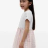 Vestido combinado de xadrez para meninas