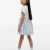 Vestido combinado de xadrez para meninas