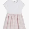 Vestido combinado de xadrez para meninas