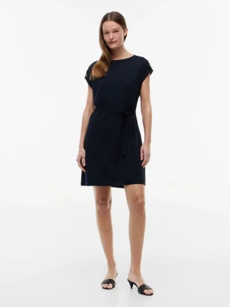 Vestido de Algodão Elástico com Cinto