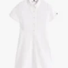 Vestido de camisa com ilhós bordados para criança