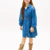 Vestido de camisa em chambray para criança