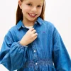 Vestido de camisa em chambray para criança