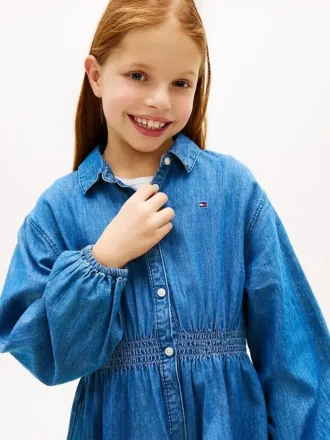 Vestido de camisa em chambray para criança
