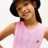 Vestido de croché sem mangas para meninas