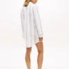 Vestido de dormir em popeline às riscas
