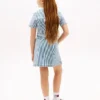 Vestido de ganga às riscas para criança