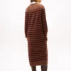 Vestido de malha em lã e caxemira às riscas Vestido de malha em lã e caxemira às riscas