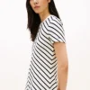 Vestido em malha interlock com riscas em ziguezague Vestido em malha interlock com riscas em ziguezague